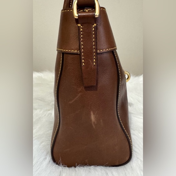 Dooney & Bourke Florentine Amelie Tote Leather Crossbody Satchel Chestnut EUC - Picture 5 of 16